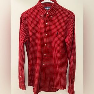 Ralph lauren men’s button down cotton shirt. Custom fit/small